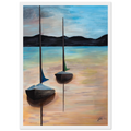Kunst plakat i ulike størrelser av norsk kunstner JL Abrahamsen, maritim kunst av seilbåter som gir ro og varme